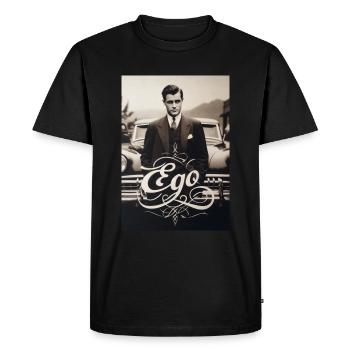 Ego Vintage 🎩 - Men's Premium Organic T-Shirt - black - Front - Nico (187cm)