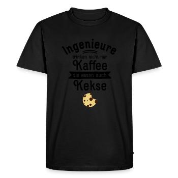 Ingenieure Trinken Nicht Nur Kaffee - Men's Premium Organic T-Shirt - black - Front - Nico (187cm)