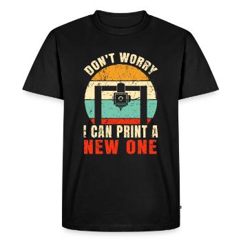 Don't Worry I Can Print A New One Vintage 3D Print - Men's Premium Organic T-Shirt - black - Front - Nico (187cm)