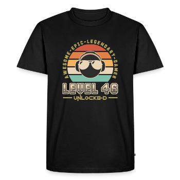 Level 46 - T-shirt Premium bio Homme - noir - Devant - Nico (187cm)