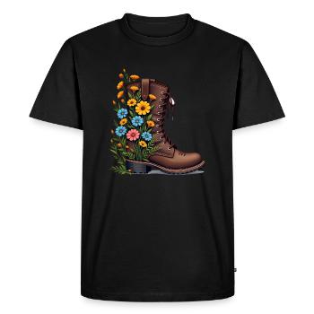 Chaussures de randonnée randonneur - Floral femme - T-shirt Premium bio Homme - noir - Devant - Nico (187cm)