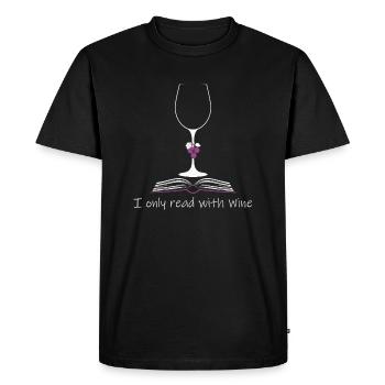 Je n’ai lu que du vin - T-shirt Premium bio Homme - noir - Devant - Nico (187cm)