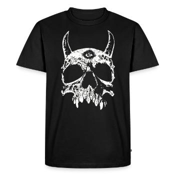 The devil sees everything - Men's Premium Organic T-Shirt - black - Front - Nico (187cm)