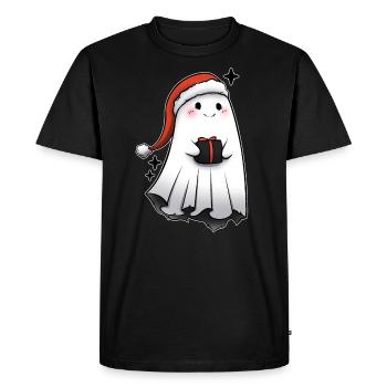 Christmas Ghost Kalervo Print - Men's Premium Organic T-Shirt - black - Front - Nico (187cm)