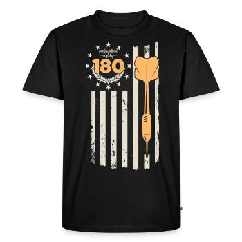 Motifs de fléchettes rétro et jeu de fléchettes vintage 180 fléchettes - T-shirt Premium bio Homme - noir - Devant - Nico (187cm)