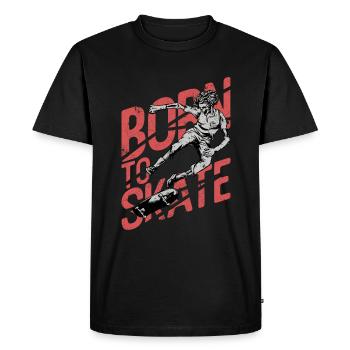 BORN SKATE BOARDER SK8 LONGBOARDER SKATING MOTIFS - Men's Premium Organic T-Shirt - black - Front - Nico (187cm)