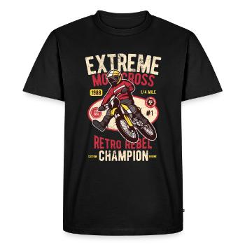 CADEAU MOTO MOTO SUPER ENDURO EXTRÊME - T-shirt Premium bio Homme - noir - Devant - Nico (187cm)