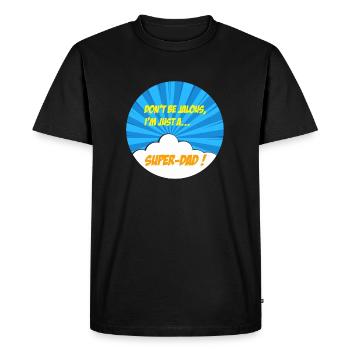 Super-papa, super-héros. Meilleur papa. BD comics - T-shirt Premium bio Homme - noir - Devant - Nico (187cm)
