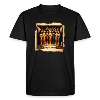 Chœur d’anges à la lueur des bougies - T-shirt Premium bio Homme - noir - Devant - Nico (187cm)