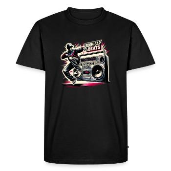 Boombox & Breakdance 3 - Men's Premium Organic T-Shirt - black - Front - Nico (187cm)