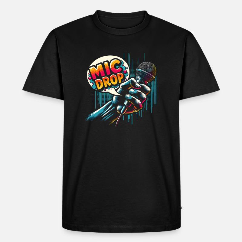 Mic Drop Mastery - Männer Premium Bio T-Shirt - Schwarz