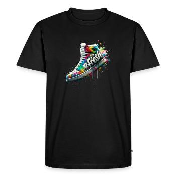 Graffiti Sneaker Splash - T-shirt Premium bio Homme - noir - Devant - Nico (187cm)