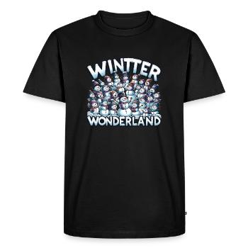 Fête des bonhommes de neige dansants - T-shirt Premium bio Homme - noir - Devant - Nico (187cm)