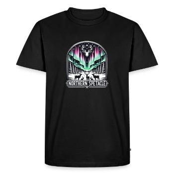 Northern Spectacle – Reindeer Herd - Men's Premium Organic T-Shirt - black - Front - Nico (187cm)