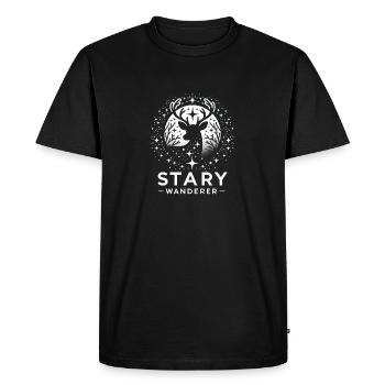Silhouette de renne de nuit étoilée (2) - T-shirt Premium bio Homme - noir - Devant - Nico (187cm)