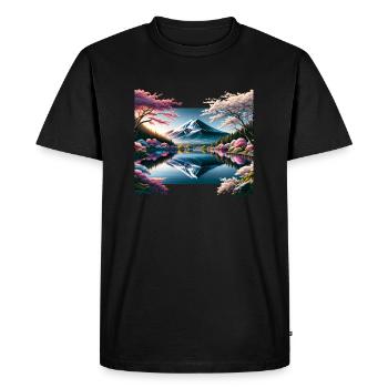 Reflet du Mont Fuji - T-shirt Premium bio Homme - noir - Devant - Nico (187cm)