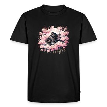 Sakura Sérénité - T-shirt Premium bio Homme - noir - Devant - Nico (187cm)