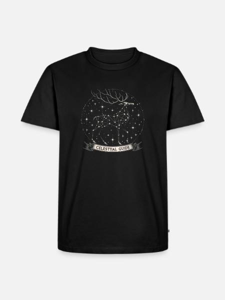 Kosmische Rentierkonstellation - Männer Premium Bio T-Shirt - Schwarz