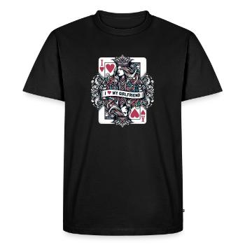 Reine de Coeur T-shirt - T-shirt Premium bio Homme - noir - Devant - Nico (187cm)