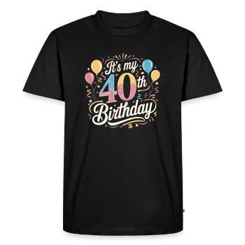 It's my 40th Birthday - T-shirt Premium bio Homme - noir - Devant - Nico (187cm)