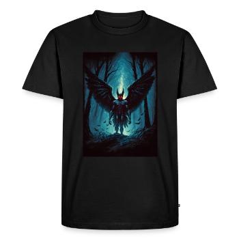 Mothman Cryptid Forest Moth Man Creepy Creature - T-shirt Premium bio Homme - noir - Devant - Nico (187cm)