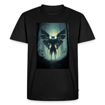 Mothman Cryptid Forest Moth Man Creepy Creature - T-shirt Premium bio Homme - noir - Devant - Nico (187cm)