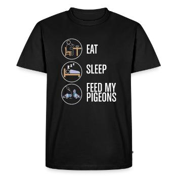 Feed My Pigeons Design pour les amoureux des pigeons - T-shirt Premium bio Homme - noir - Devant - Nico (187cm)