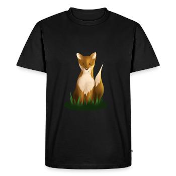 Childish cute fox illustration - Men's Premium Organic T-Shirt - black - Front - Nico (187cm)