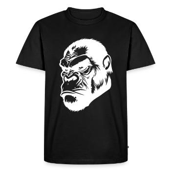 Gorilla Head - Men's Premium Organic T-Shirt - black - Front - Nico (187cm)