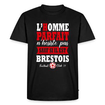 Brest Brestois supporter football stade 29 - T-shirt Premium bio Homme - noir - Devant - Nico (187cm)
