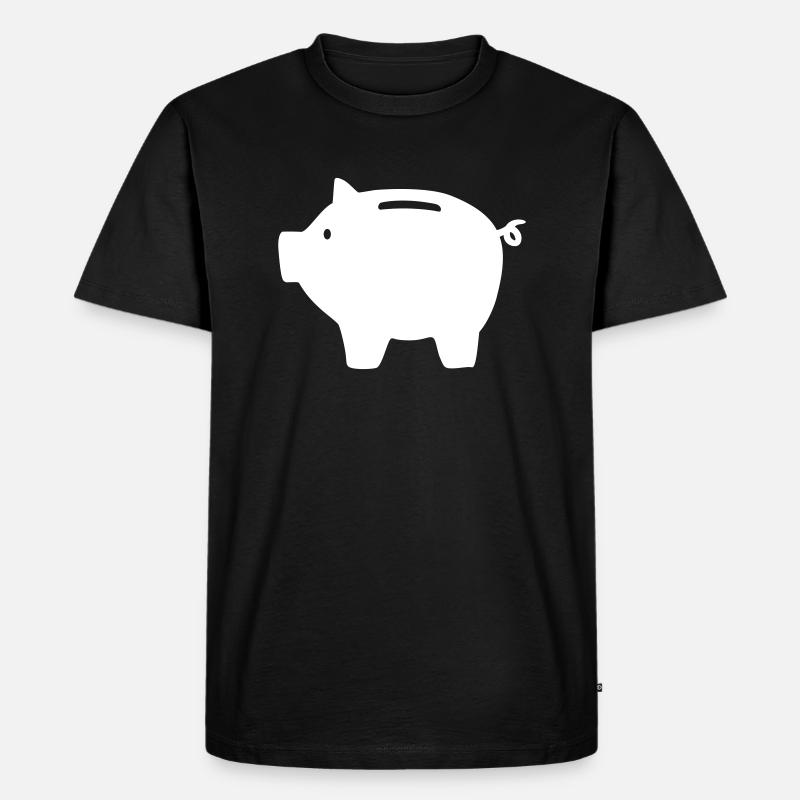 Sparschwein - Männer Premium Bio T-Shirt - Schwarz