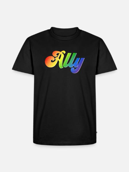 Ally LGBT Pride Unterstützung - Männer Premium Bio T-Shirt - Schwarz