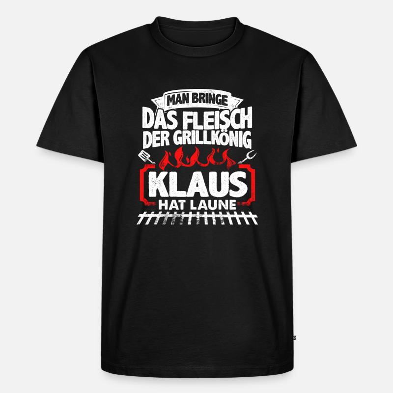 KLAUS - Grill - Männer Premium Bio T-Shirt - Schwarz