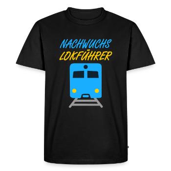 Cadeau enfant bébé conducteur de train progéniture - T-shirt Premium bio Homme - noir - Devant - Nico (187cm)