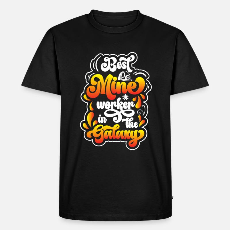 Kohle Spitzhacke Grube - Männer Premium Bio T-Shirt - Schwarz