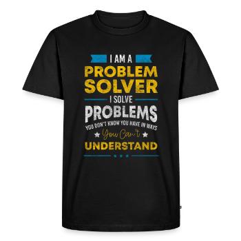Problèmes Solution positive - T-shirt Premium bio Homme - noir - Devant - Nico (187cm)