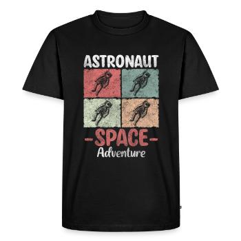 Astronaut Spaceship Star Cosmos - Men's Premium Organic T-Shirt - black - Front - Nico (187cm)