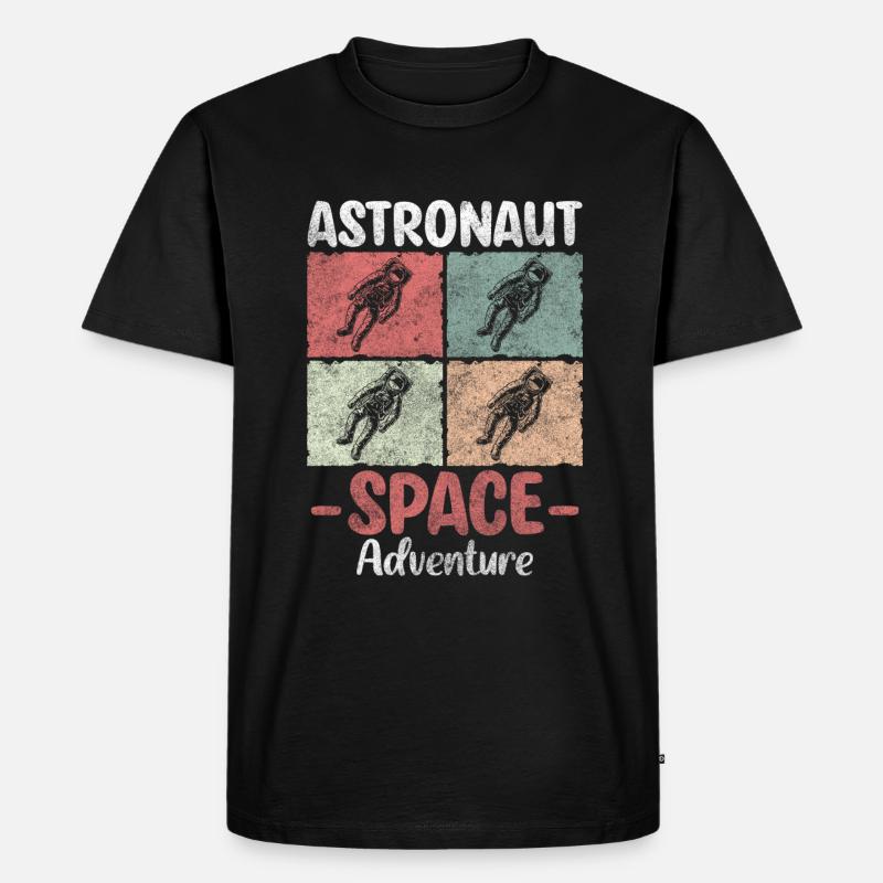 Astronaut Raumschiff Stern Kosmos - Männer Premium Bio T-Shirt - Schwarz