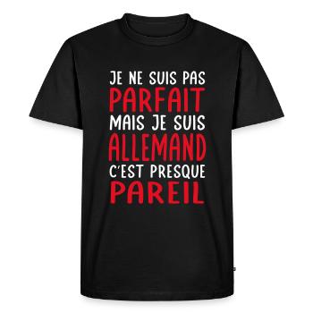 Je ne suis pas parfait mais je suis Allemand - T-shirt Premium bio Homme - noir - Devant - Nico (187cm)