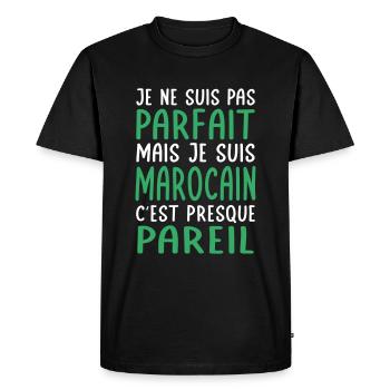 Je ne suis pas parfait mais je suis Marocain - T-shirt Premium bio Homme - noir - Devant - Nico (187cm)