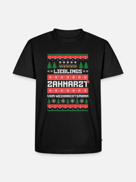 Lieblings Zahnarzt des Weihnachtsmanns - Männer Premium Bio T-Shirt - Schwarz