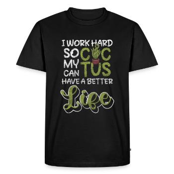 Plant Desert Prickly - Men's Premium Organic T-Shirt - black - Front - Nico (187cm)