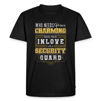 Montre de travail d’agent de sécurité - T-shirt Premium bio Homme - noir - Devant - Nico (187cm)