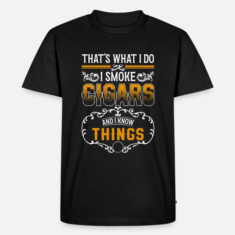 Tabak Zigarre Kippe Droge - Männer Premium Bio T-Shirt - Schwarz