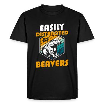Animal Dam Canada Teeth - Men's Premium Organic T-Shirt - black - Front - Nico (187cm)