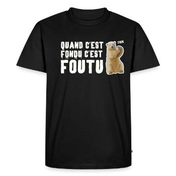 Réchauffement climatique ours climat - T-shirt Premium bio Homme - noir - Devant - Nico (187cm)