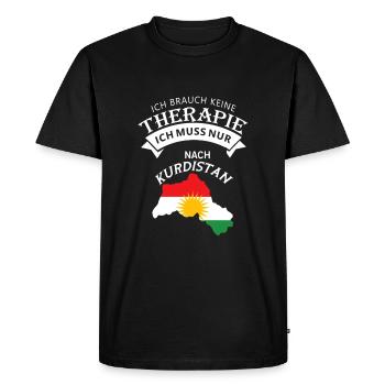 Ich muss nur nach Kurdistan - Männer Premium Bio T-Shirt - Schwarz - Vorne - Nico (187cm)