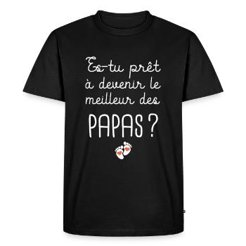 annonce grossesse papa enceinte futur papa maman - T-shirt Premium bio Homme - noir - Devant - Nico (187cm)
