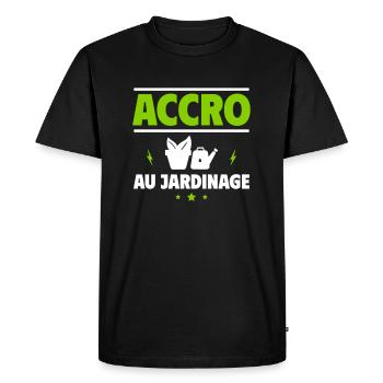 accro au jardinage - T-shirt Premium bio Homme - noir - Devant - Nico (187cm)
