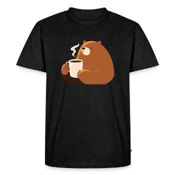 Bears need coffee - Men's Premium Organic T-Shirt - black - Front - Nico (187cm)